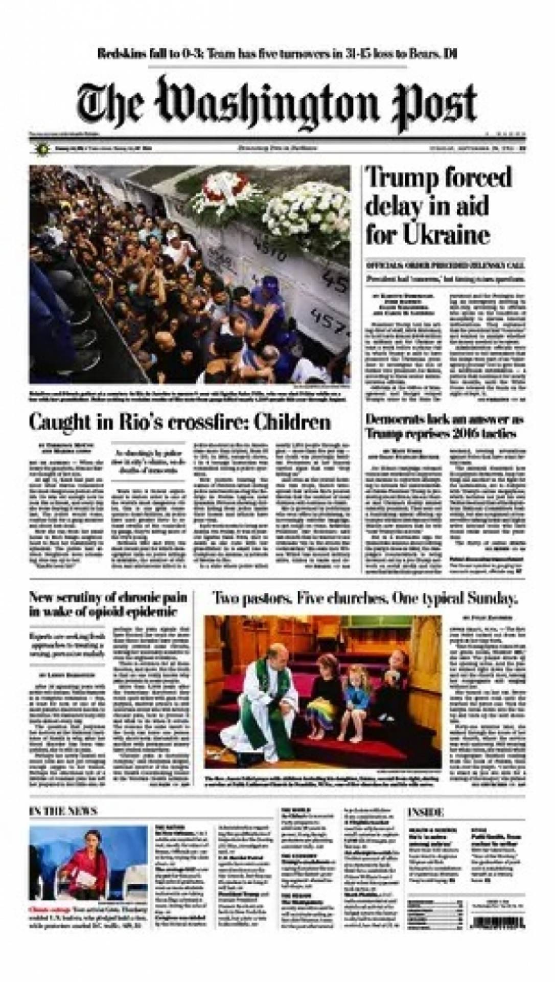 Jornal 'The Washington Post' desta ter&ccedil;a-feira - Reprodu&ccedil;&atilde;o