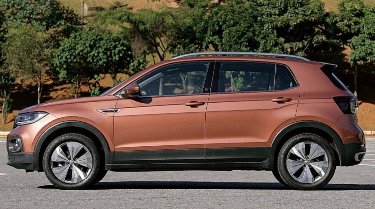 O Volkswagen T-Cross na versão topo Highline é vendido por R$ 109.990, mas alcança os R$ 128 mil com todos os opcionais