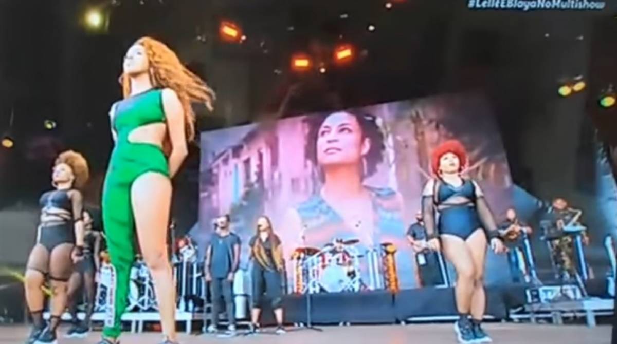 Lellê faz homenagem a Marielle Franco no Rock In Rio  - Reprodução 