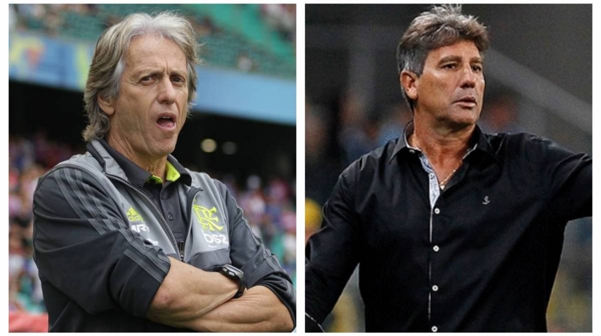 Jorge Jesus e Renato Ga&uacute;cho se enfrentar&atilde;o na pr&oacute;xima quarta-feira