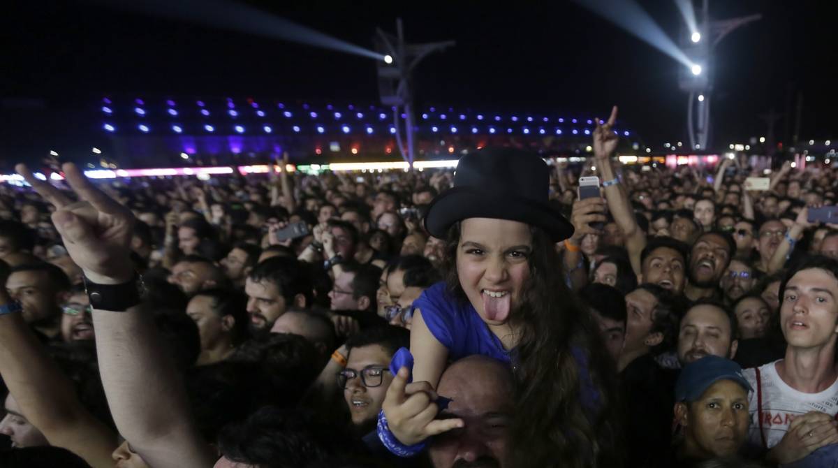 Rio de Janeiro - 04/10/2019 -  Publico durante show da banda HELLOWEEN no Palco Mundo do Rock In Rio 2019. Foto: Luciano Belford/Agencia O Dia