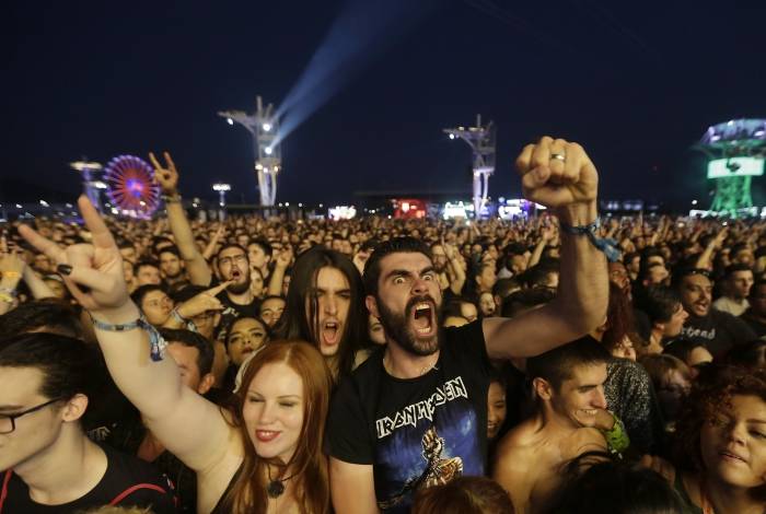 Rio de Janeiro - 04/10/2019 - Publico durante show da banda Sepultura no Palco Mundo do Rock In Rio 2019. Foto: Luciano Belford/Agencia O Dia - Luciano Belford/Agência O Dia