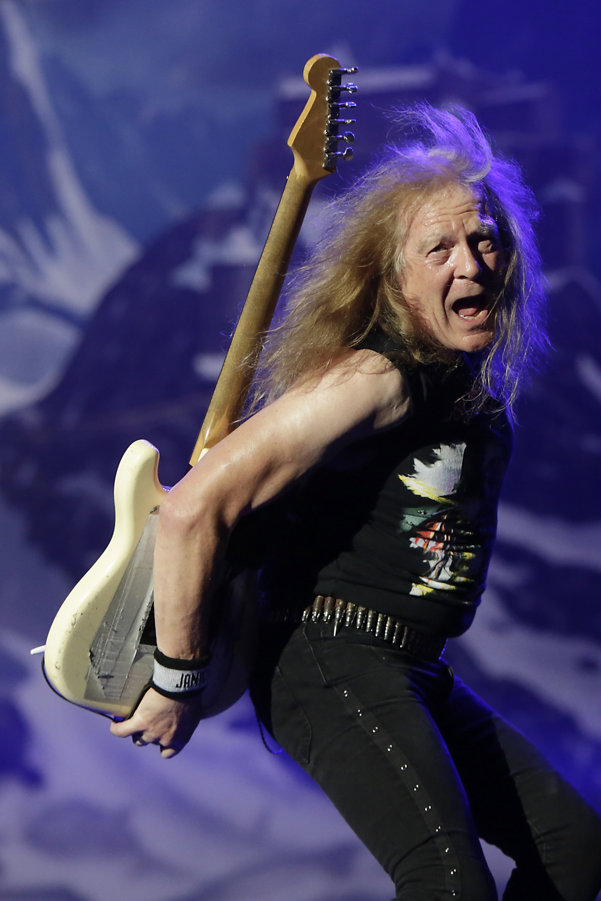 Rio de Janeiro - 04/10/2019 -  O guitarista do Iron Maiden Janick Gers durante show no Palco Mundo do Rock In Rio 2019. Foto: Luciano Belford/Agencia O Dia - Luciano Belford/Agência O Dia