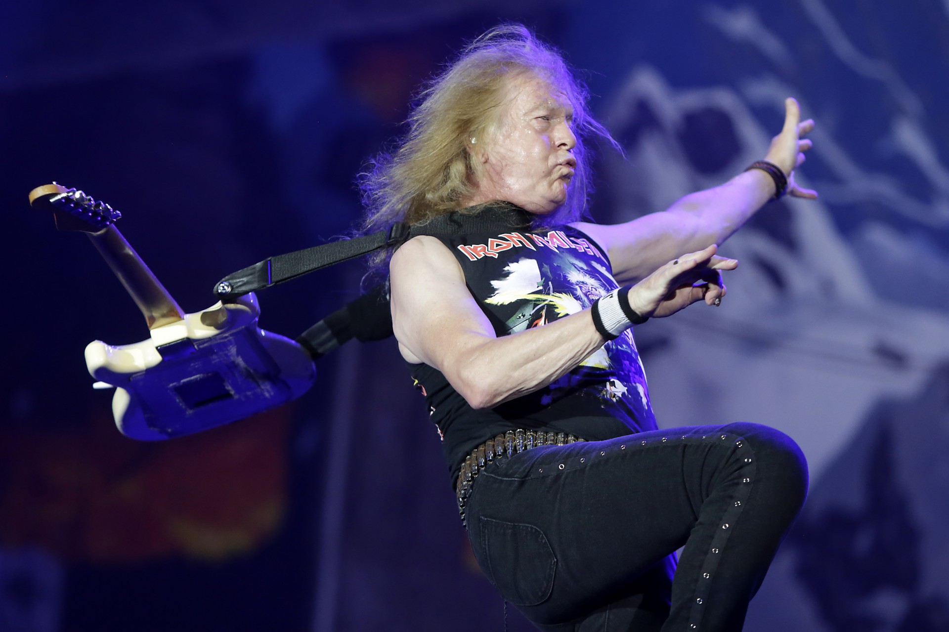 Rio de Janeiro - 04/10/2019 -  O guitarista do Iron Maiden Janick Gers durante show no Palco Mundo do Rock In Rio 2019. Foto: Luciano Belford/Agencia O Dia - Luciano Belford/Agência O Dia
