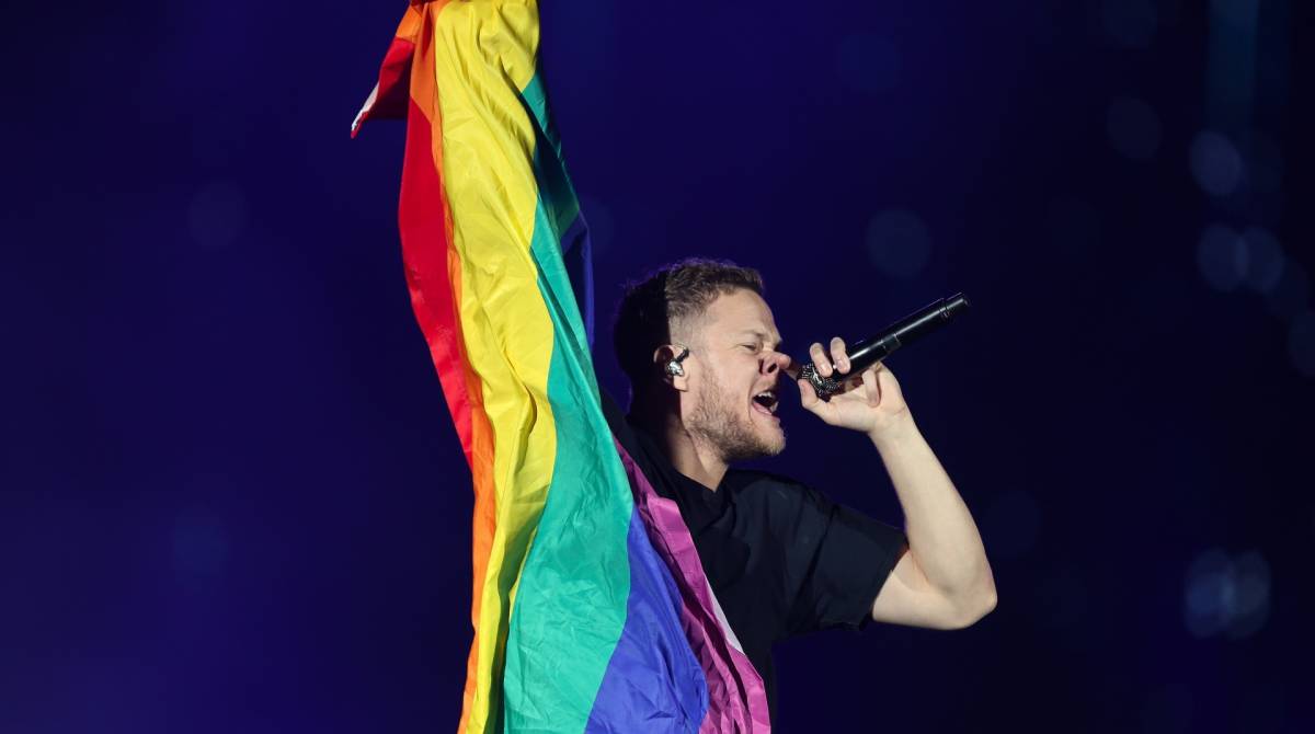 Rock in Rio - O show da banda IMAGINE DRAGONS no palco Mundo.Na foto o vocalista Dan Reynolds. Foto: Daniel Castelo Branco / Agencia O Dia