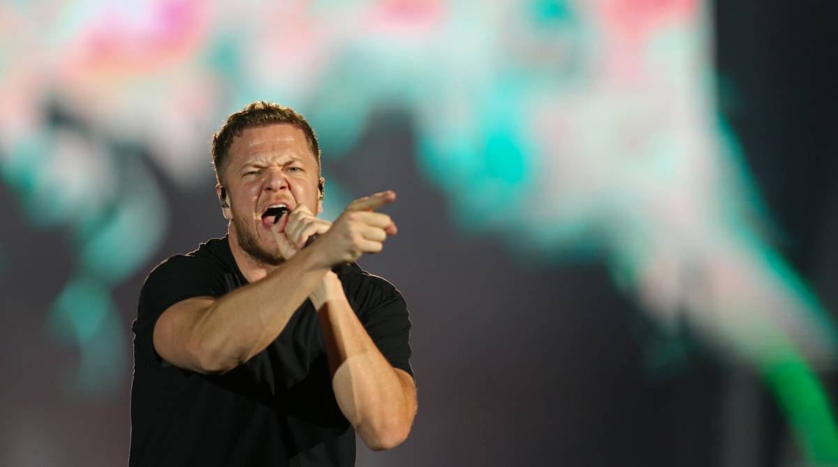 Rock in Rio - O show da banda IMAGINE DRAGONS no palco Mundo.Na foto o vocalista Dan Reynolds. Foto: Daniel Castelo Branco / Agencia O Dia