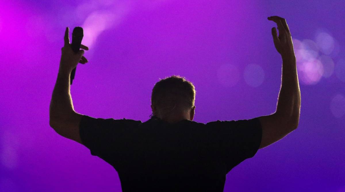 Rock in Rio - O show da banda IMAGINE DRAGONS no palco Mundo.Na foto o vocalista Dan Reynolds. Foto: Daniel Castelo Branco / Agencia O Dia