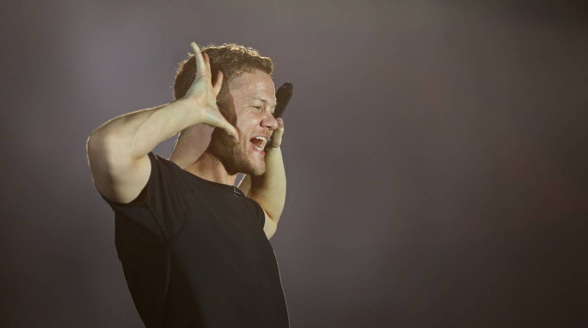 Rock in Rio - O show da banda IMAGINE DRAGONS no palco Mundo.Na foto o vocalista Dan Reynolds. Foto: Daniel Castelo Branco / Agencia O Dia