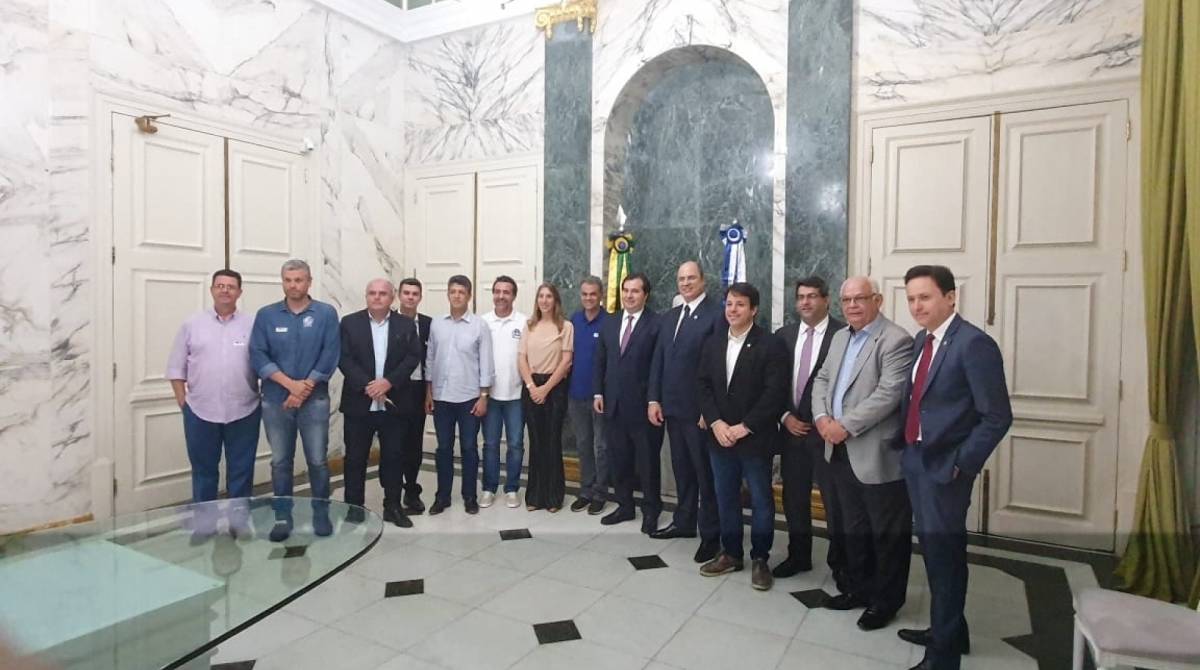 Witzel recebeu Rodrigo Maia e parlamentares do DEM na segunda-feira, no Pal&aacute;cio Guanabara - Reprodu&ccedil;&atilde;o