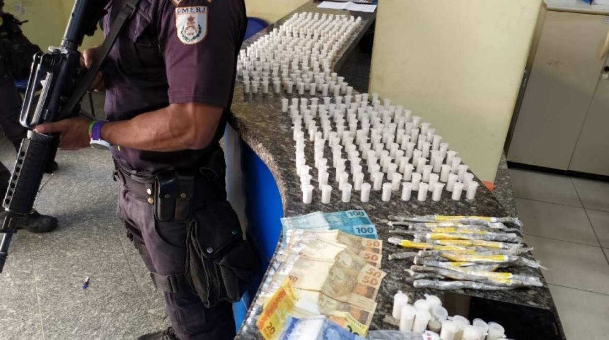 Material apreendido com suspeito em Aperibé, no Noroeste Fluminense - Polícia Militar / Divulgação