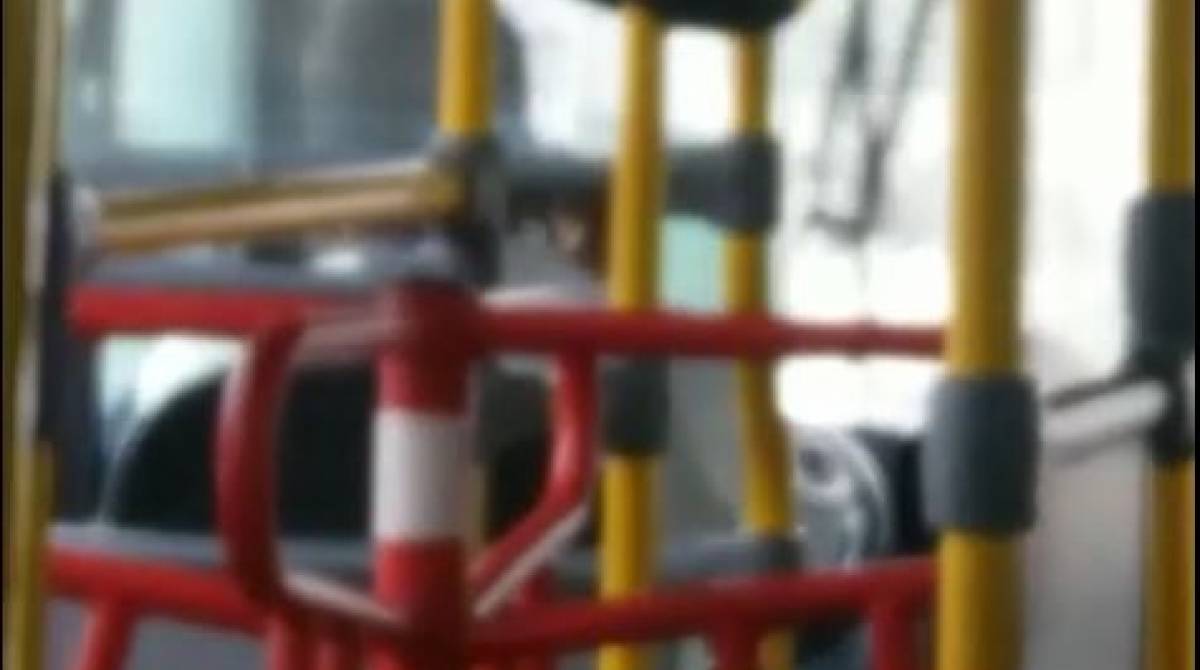 Motorista de um ônibus da linha 455 estava dirigindo e falando ao telefone - Reprodução/WhatsApp O Dia