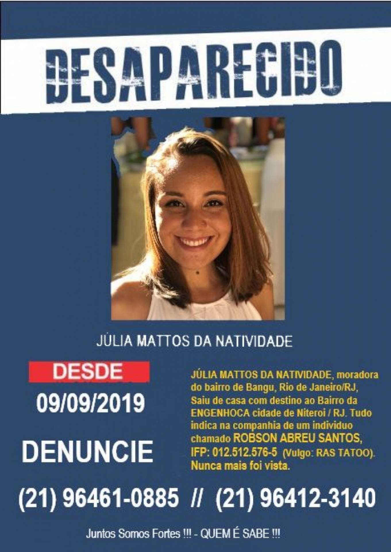 Família e amigos da jovem pedem informações sobre o desaparecimento da jovem - Reprodução/Internet