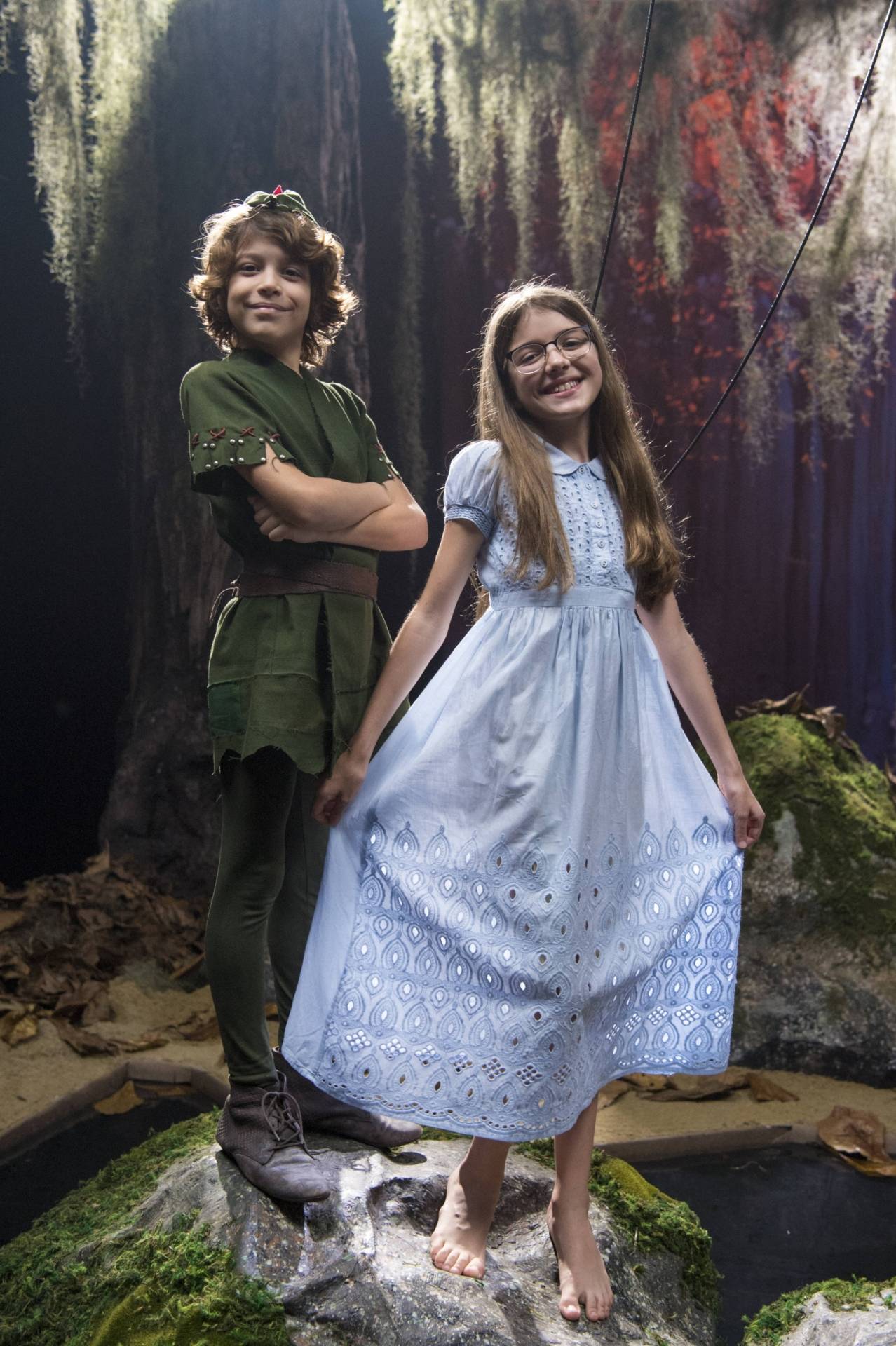 Peter (João Bravo) de Peter Pan e Sofia (Valentina Vieira) de Wendy