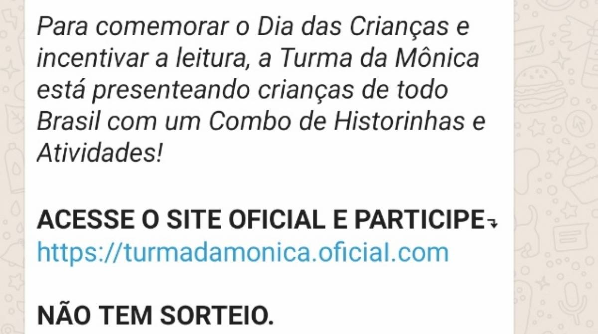 Mensagem pelo WhatsApp com link é isca para golpe