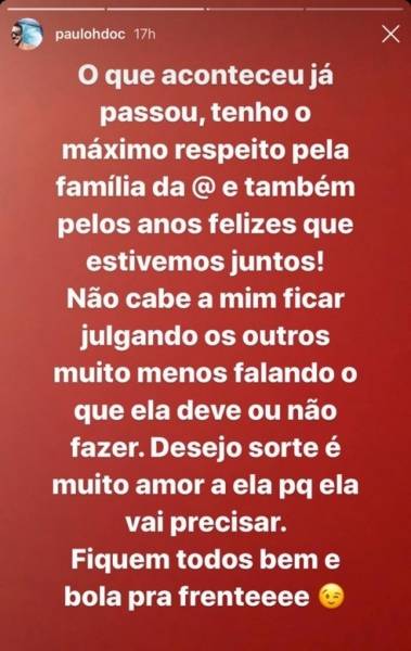 Namorado de Hariany Almeida se pronuncia sobre traição 