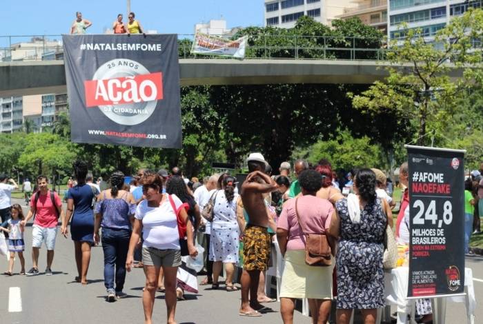 Campanha Natal Sem Fome é lançada com mesa de 1 km no Aterro do Flamengo, Zona Sul do Rio