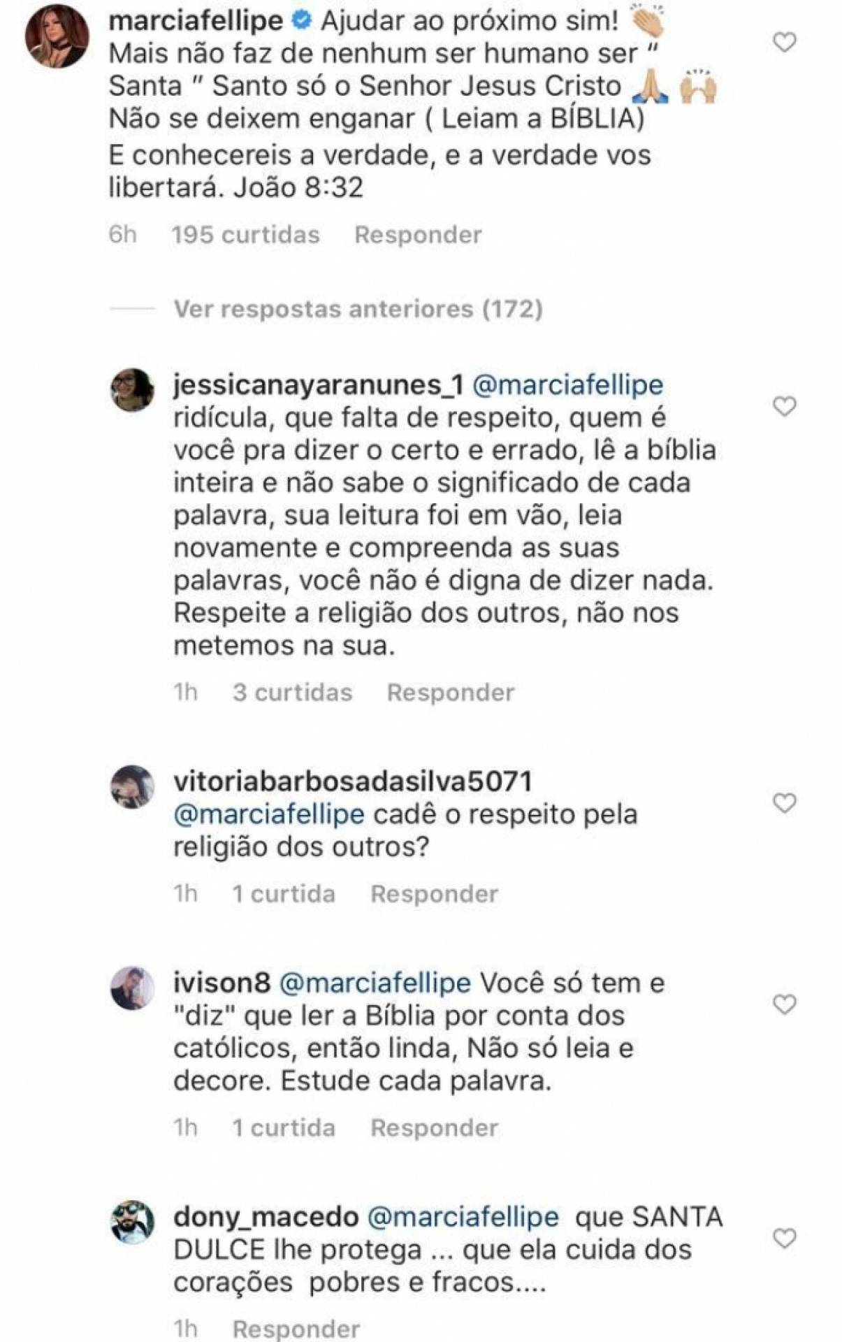 whatsapp image 2019 10 13 at 1 45 15 pm 13727101 - QUERENDO MÍDIA: Cantora Márcia Felipe critica canonização de irmã Dulce