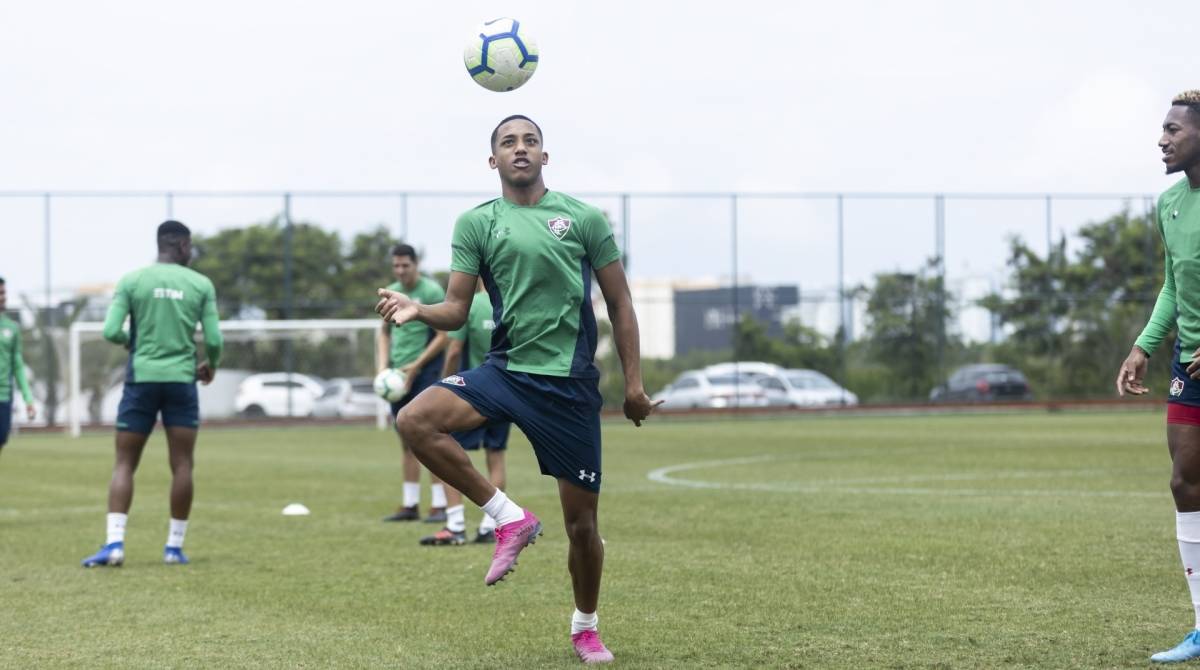 João Pedro no treino do Fluminense - Daniel Perpetuo/FLUMINENSE