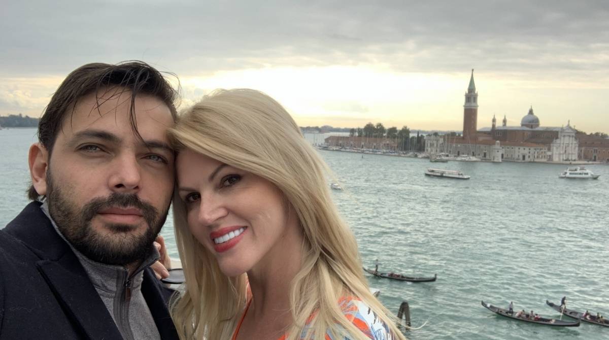 Val com o noivo, Thiago Castilho