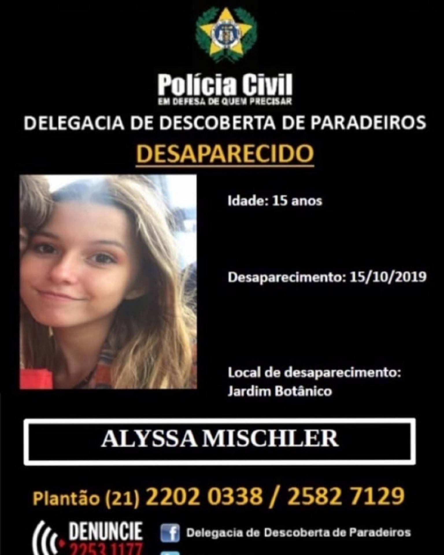 Menor desapareceu na terça-feira - Divulgação