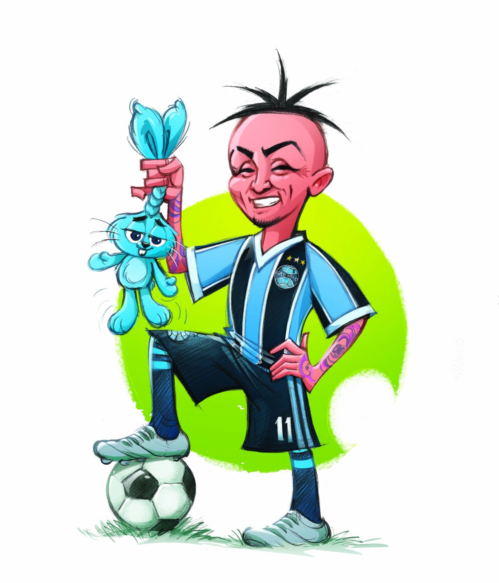 O jogador Everton Cebolinha, do Grêmio, em homenagem da Mauricio de Sousa Produções