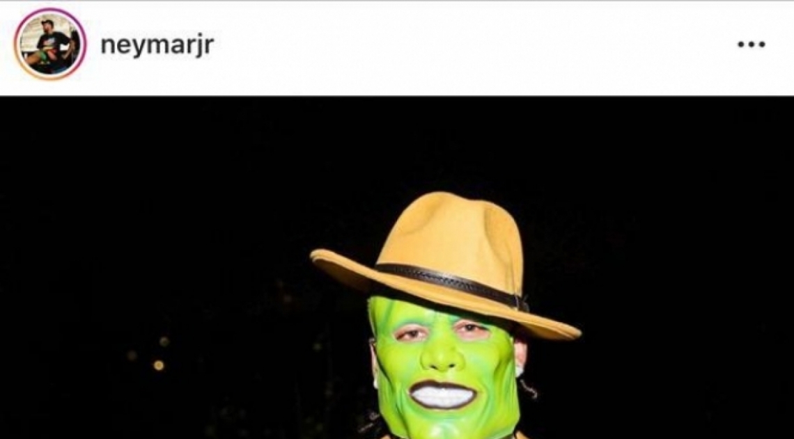 Neymar Fantasiado de 'O Máskara' recebe elogio de Natalía Barulích