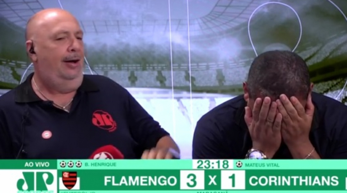 Vampeta não segura tristeza com gol do Flamengo - Reprodução