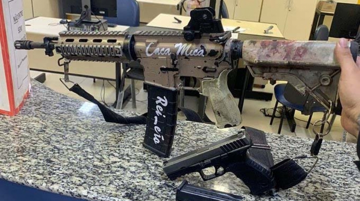 Fuzil apreendido na Pedreira