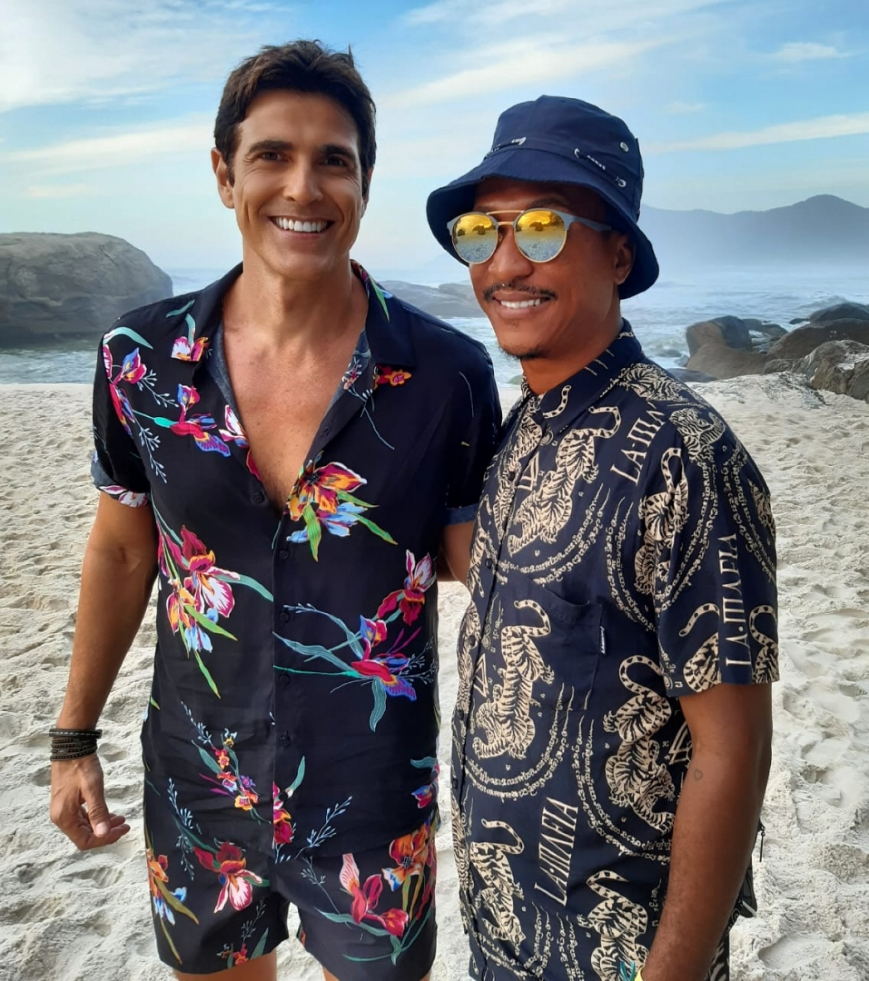 Reynaldo Gianecchini e o maquiador Rodrigo Franco  - Divulgação/ Palmer Assessoria