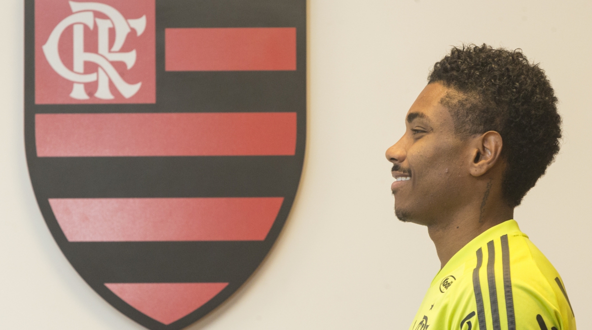 ATAQUE - Entrevista com jogador Vitinbho do Flamengo no Ninho do Urubu em Vargem Grande. Foto: Daniel Castelo Branco / Agencia O Dia