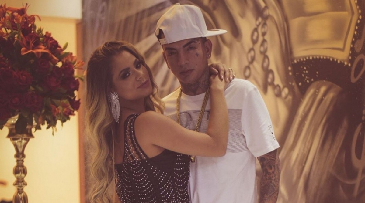 Lexa e MC Guimê na festa do cantor