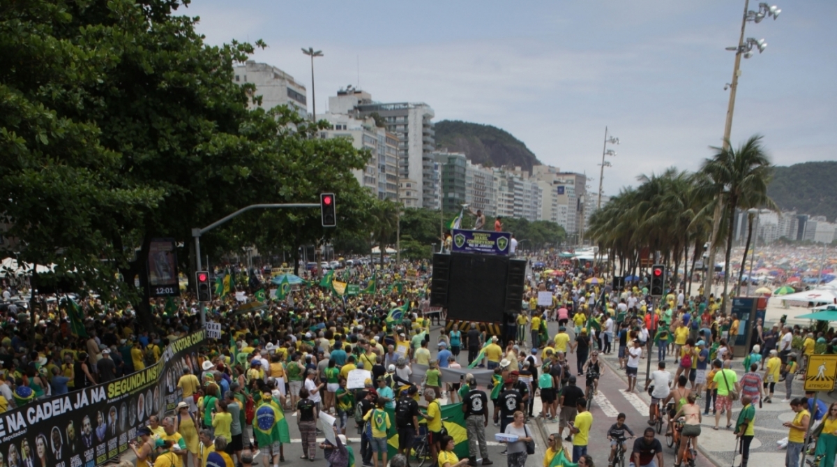 Rio, 17/11/2019  - Ato Pro Bolsonaro e contra Gilmar Mendes. Copacabana, zona sul  do Rio,  Foto: Ricardo Cassiano/Agencia O Dia