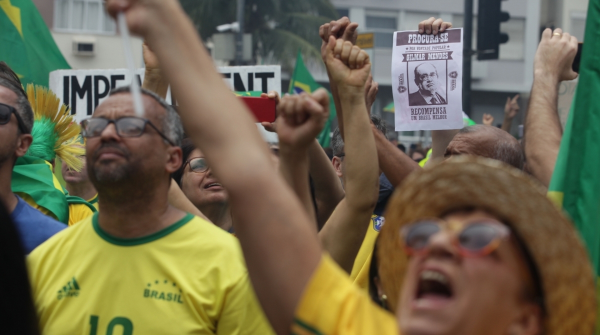 Rio, 17/11/2019  - Ato Pro Bolsonaro e contra Gilmar Mendes. Copacabana, zona sul  do Rio,  Foto: Ricardo Cassiano/Agencia O Dia