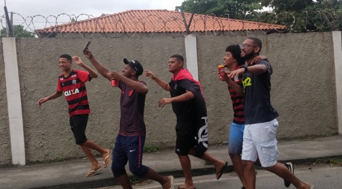 Torcedores do Flamengo fazem uma grande festa