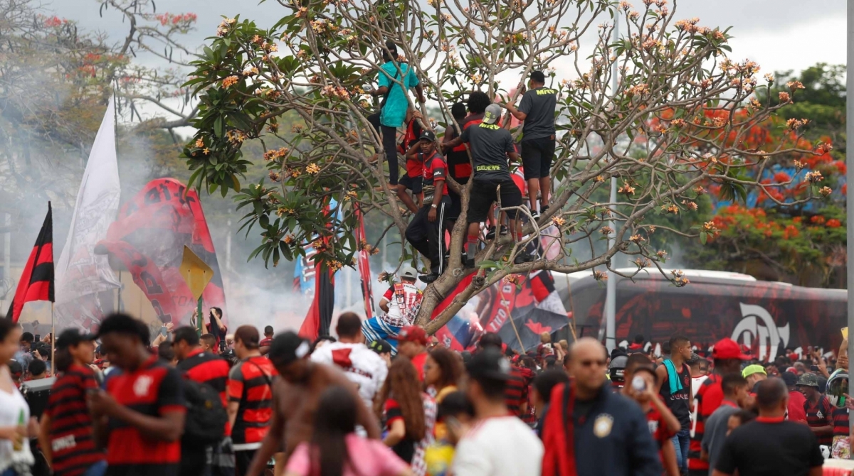 Torcedores do Flamengo fazem uma grande festa