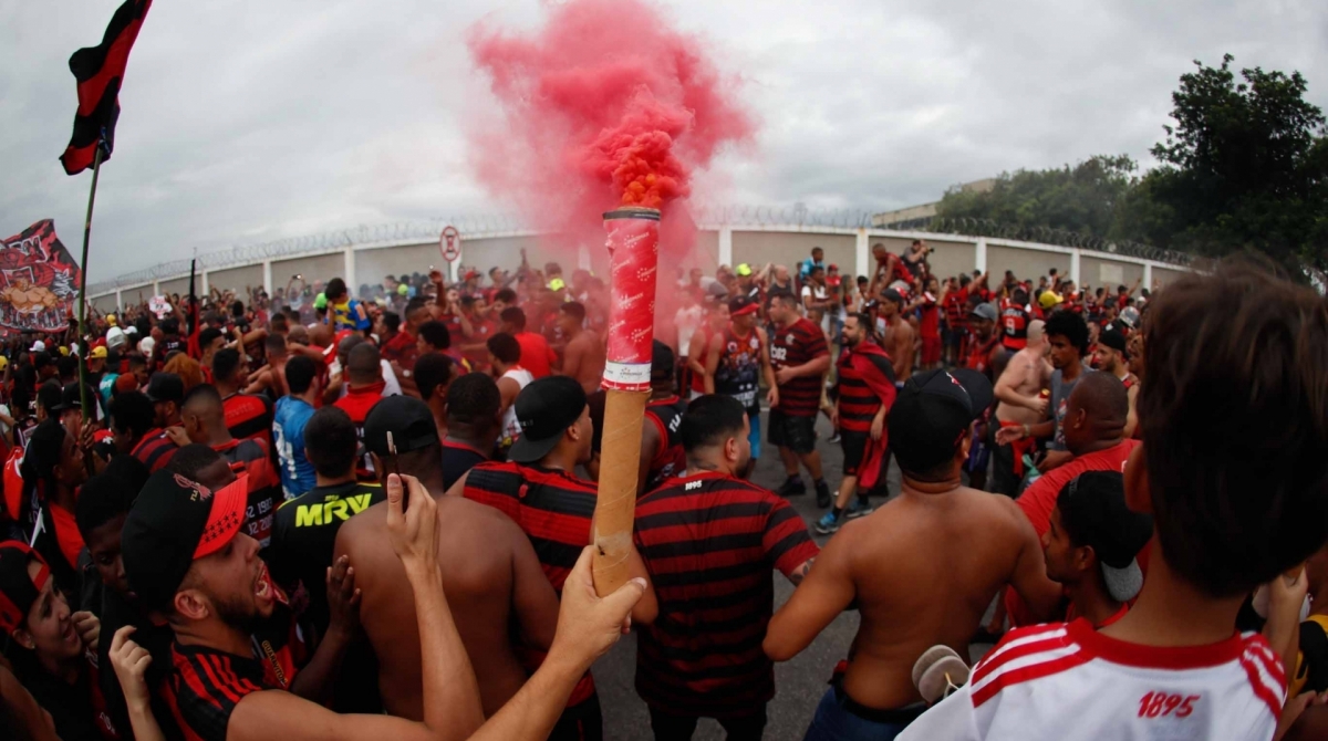 Torcedores do Flamengo fazem uma grande festa