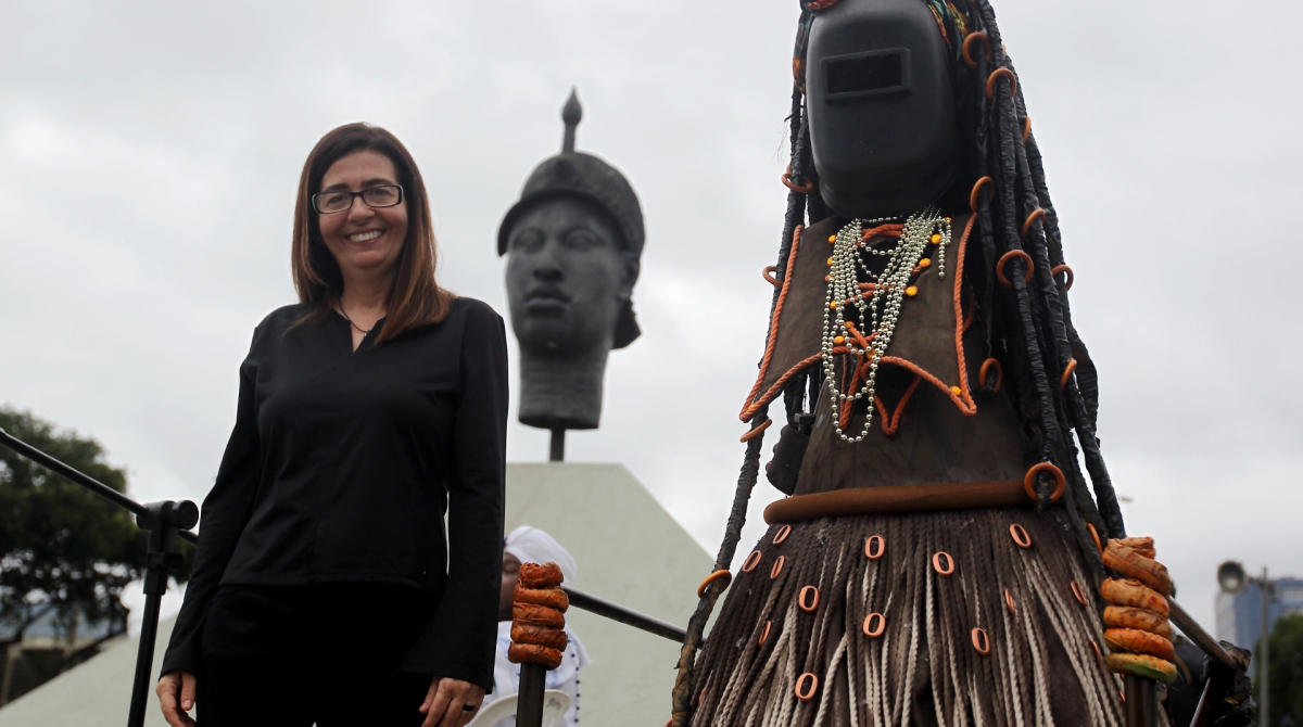Rio de Janeiro 20/11/2019 - Dia da Consci&ecirc;ncia Negra tem homenagens no monumento de Zumbi dos Palmares. Na foto acima Christiane Mourinho. Foto: Luciano Belford/Agencia O Dia