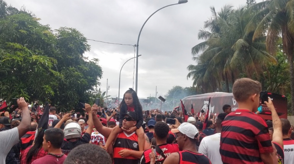 Torcedores do Flamengo fazem uma grande festa