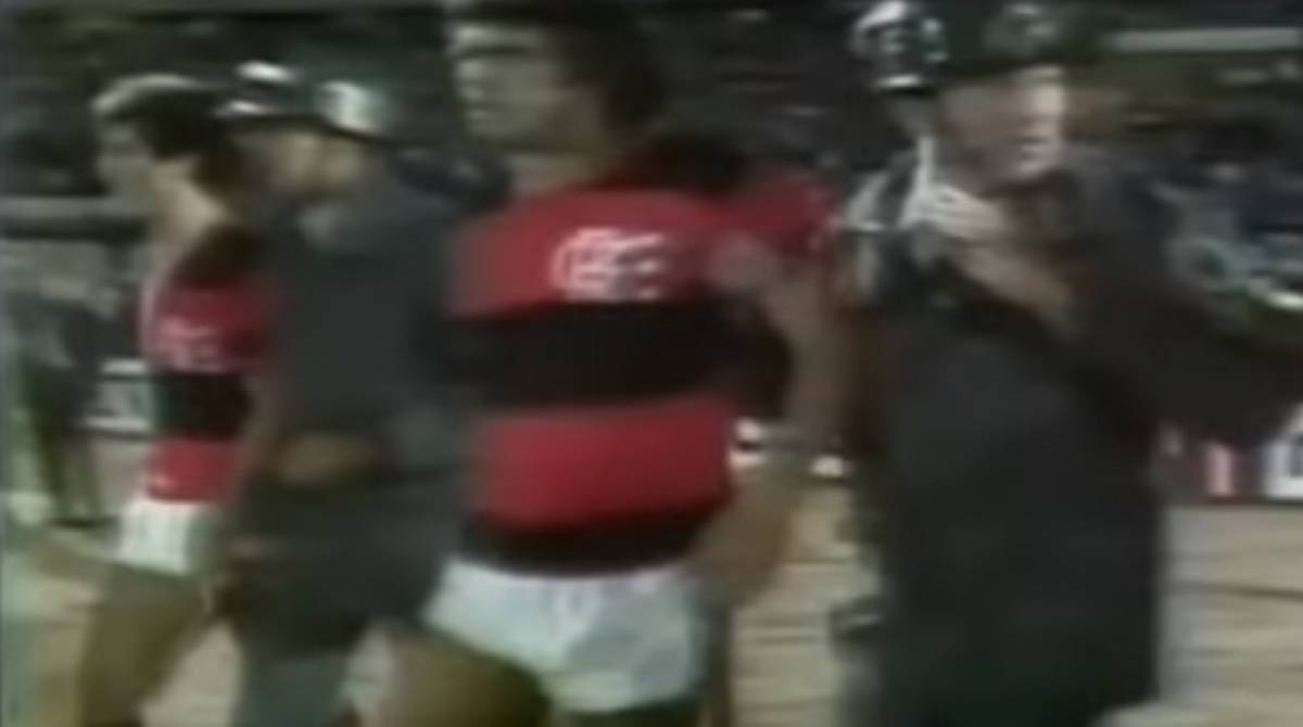 Anselmo na final da Libertadores de 1981, entre Flamengo e Cobreloa