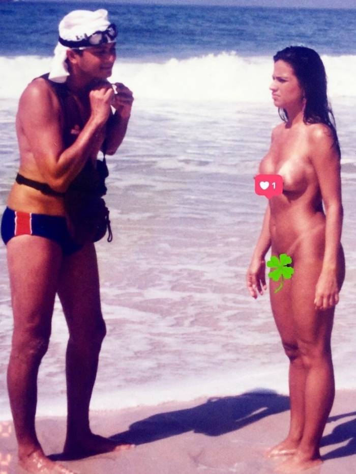Solange Gomes posta foto desinibida na praia