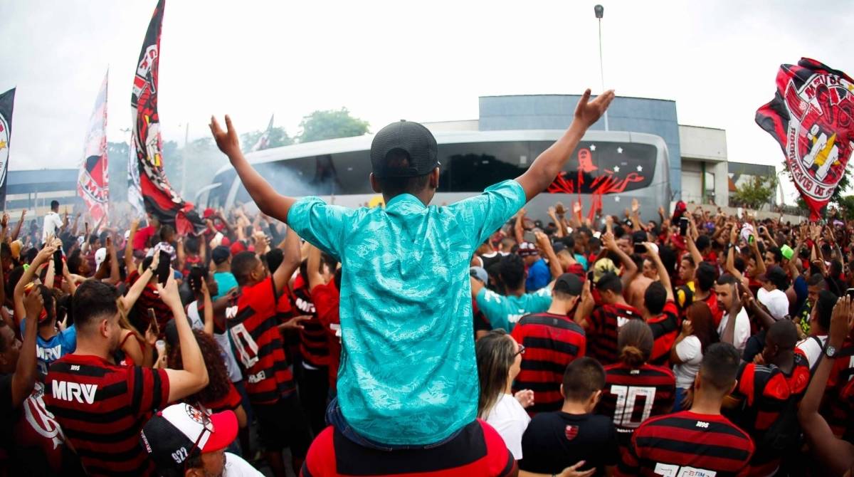 Torcedores do Flamengo fazem uma grande festa