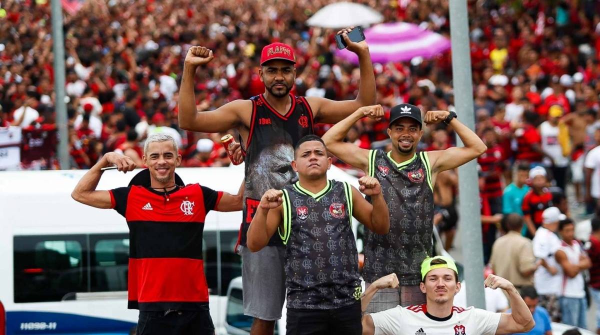 Torcedores do Flamengo fazem uma grande festa
