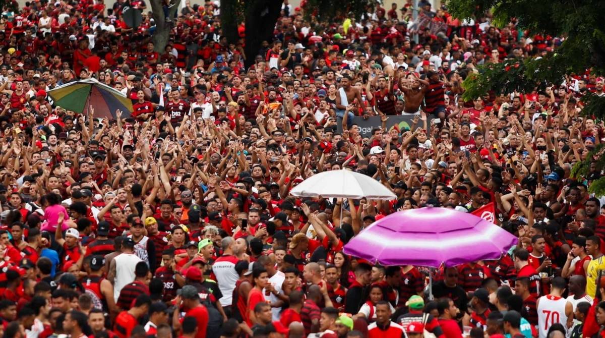 Torcedores do Flamengo fazem uma grande festa