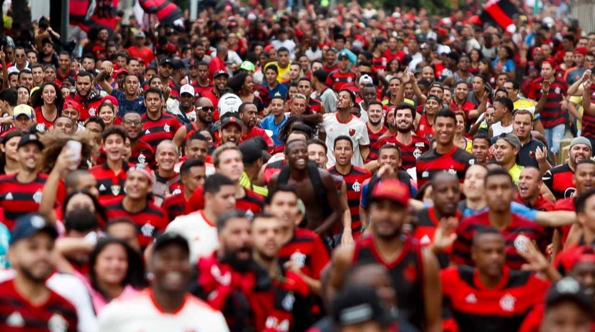 Torcedores do Flamengo fazem uma grande festa