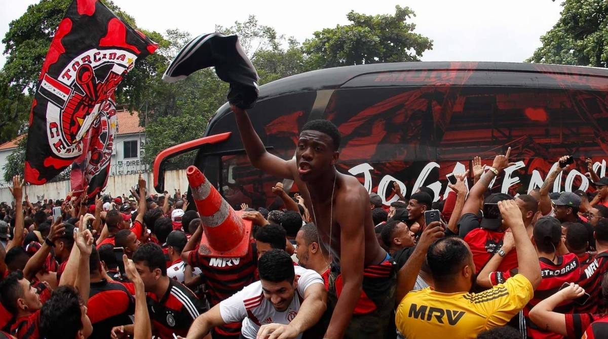 Torcedores do Flamengo fazem uma grande festa