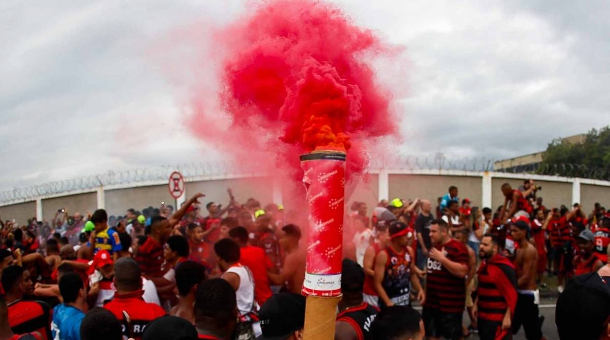 Torcedores do Flamengo fazem uma grande festa