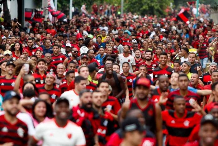 Torcedores do Flamengo fazem uma grande festa