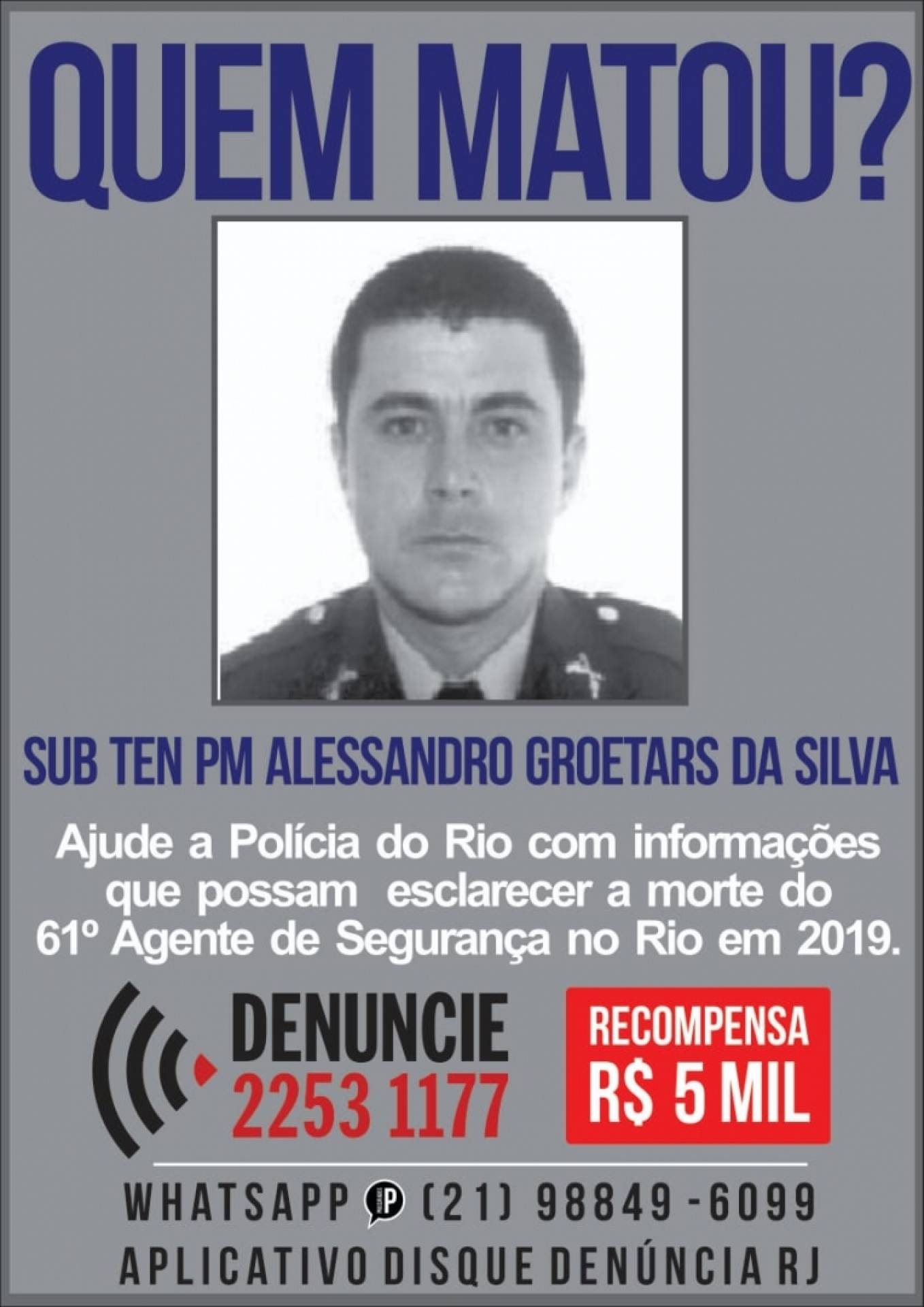 Disque-Denúncia pede informações sobre assassinos de PM - Divulgação