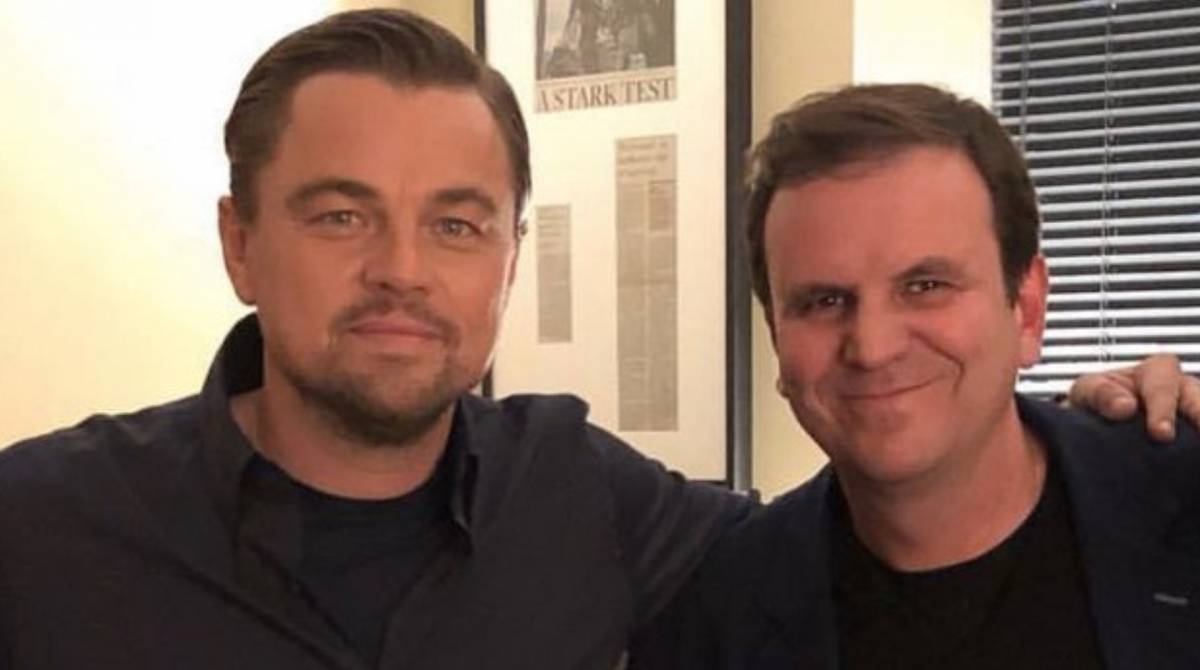 Leonardo DiCaprio e Eduardo Paes - Reprodução/Twitter/@eduardopaes_