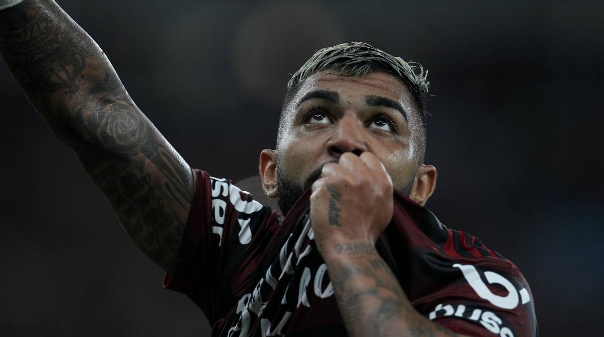 Rio de Janeiro - 05/12/2019 - Gabriel do Flamengo comemora seu gol durante partida contra a equipe do Avai no estadio do Maracana valido pelo Campeonato Brasileiro 2019. Foto: Luciano Belford/agencia O Dia - Luciano Belford/Agência O Dia